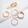 Alloy Women's Ring Set With Pearls Butterfly Openwork Electroplating