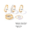 Alloy Women's Ring Set With Pearls Butterfly Openwork Electroplating