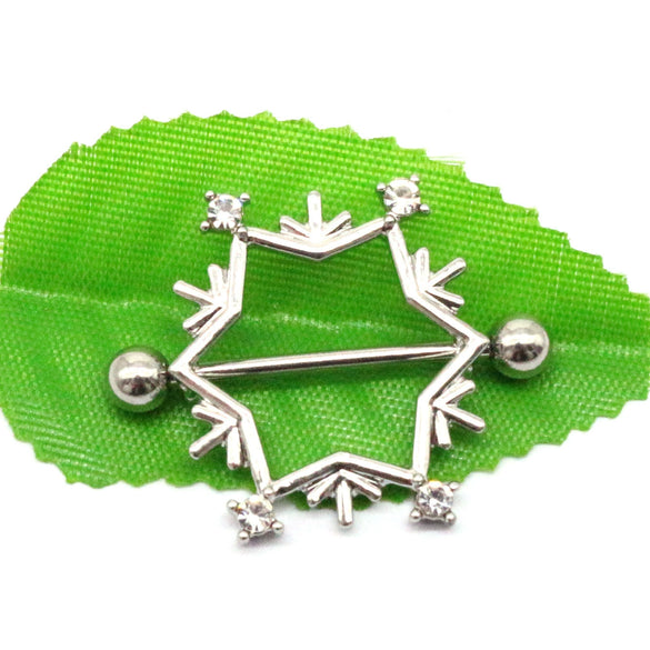 Alloy Women's Star Pattern Electroplated Breast Ring