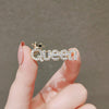 Alloy Women's Trendy Antiexposure Brooch With Letter And Flower Design Electroplated
