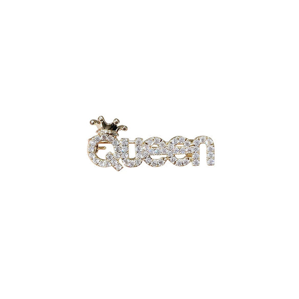 Alloy Women's Trendy Antiexposure Brooch With Letter And Flower Design Electroplated