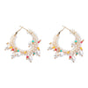 Alloy Woven Flower And Geometric Imitation Pearl Earrings For Women