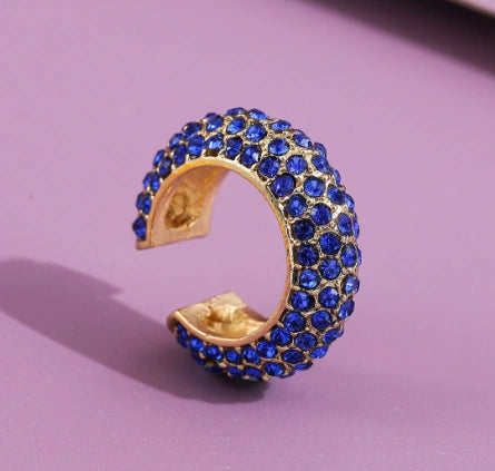 Alloy Zircon Electroplated Ctype Natural Style Earrings For Women