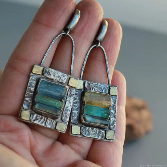 Alloy Zircon Geometric Retro Tribal Electroplating Women's Earrings