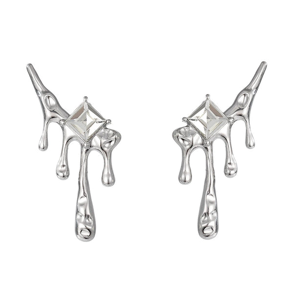 Alloy Zircon Geometric Star Tassel Women's Earrings Light Luxury Niche Ins Sweet Cool Highend