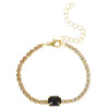 Alloy Zircon Inlaid Geometric Square Bracelet