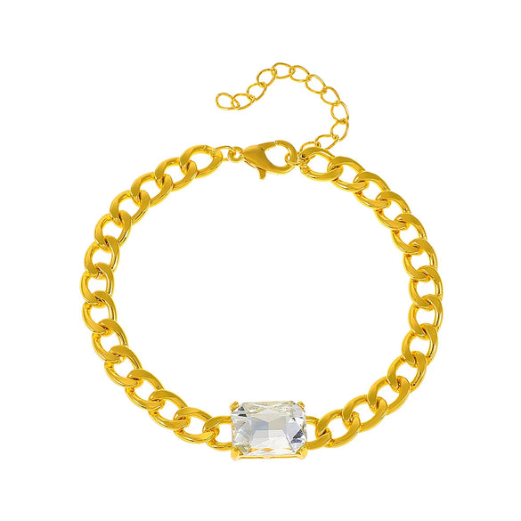 Alloy Zircon Inlaid Geometric Square Bracelet