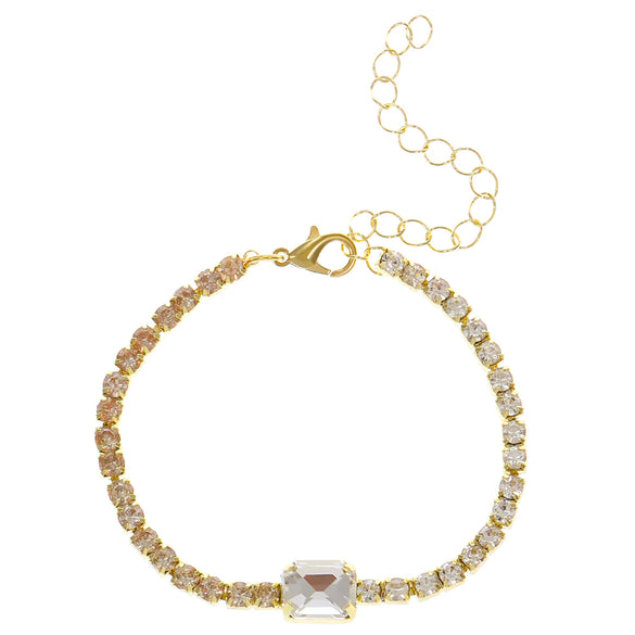 Alloy Zircon Inlaid Geometric Square Bracelet