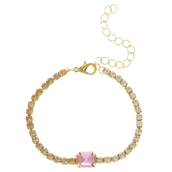 Alloy Zircon Inlaid Geometric Square Bracelet