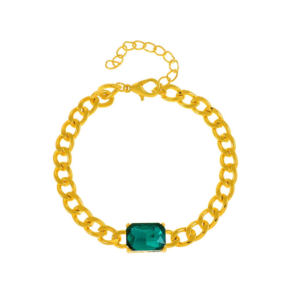 Alloy Zircon Inlaid Geometric Square Bracelet