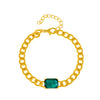 Alloy Zircon Inlaid Geometric Square Bracelet