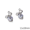 Alloy Zircon Jewelry Accessories With Square Pattern Love Key Butterfly Pendant For Diy Handmade Bracelet And Earrings