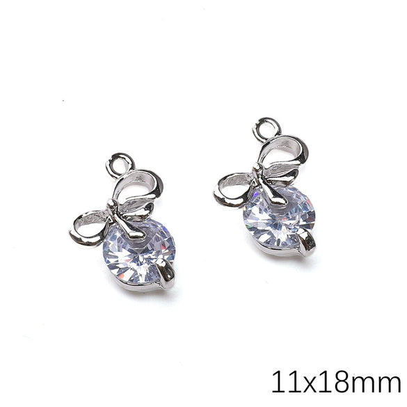 Alloy Zircon Jewelry Accessories With Square Pattern Love Key Butterfly Pendant For Diy Handmade Bracelet And Earrings