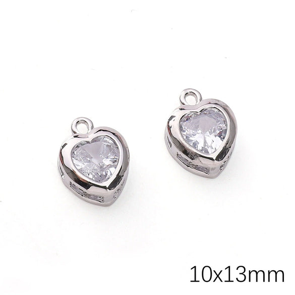 Alloy Zircon Jewelry Accessories With Square Pattern Love Key Butterfly Pendant For Diy Handmade Bracelet And Earrings