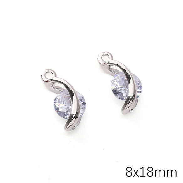 Alloy Zircon Jewelry Accessories With Square Pattern Love Key Butterfly Pendant For Diy Handmade Bracelet And Earrings