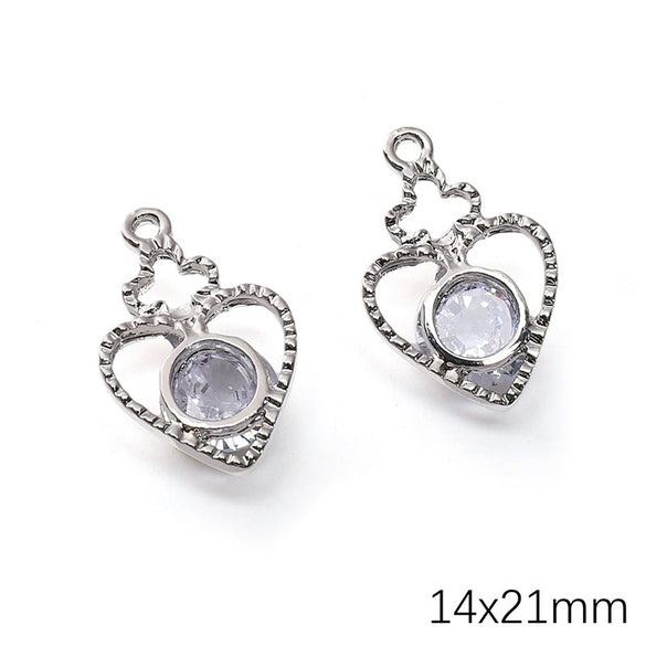 Alloy Zircon Jewelry Accessories With Square Pattern Love Key Butterfly Pendant For Diy Handmade Bracelet And Earrings