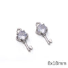 Alloy Zircon Jewelry Accessories With Square Pattern Love Key Butterfly Pendant For Diy Handmade Bracelet And Earrings