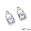 Alloy Zircon Jewelry Accessories With Square Pattern Love Key Butterfly Pendant For Diy Handmade Bracelet And Earrings