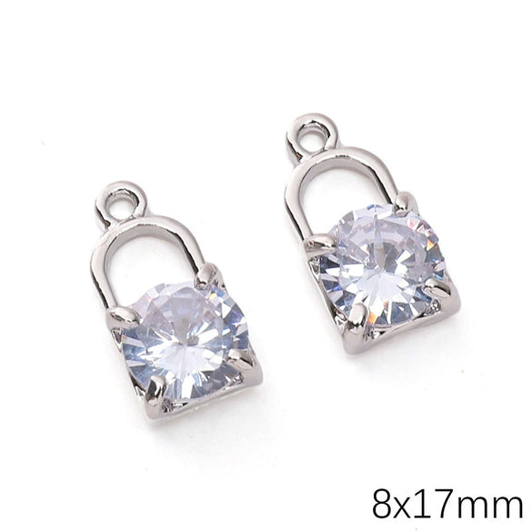 Alloy Zircon Jewelry Accessories With Square Pattern Love Key Butterfly Pendant For Diy Handmade Bracelet And Earrings