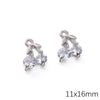 Alloy Zircon Jewelry Accessories With Square Pattern Love Key Butterfly Pendant For Diy Handmade Bracelet And Earrings