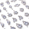 Alloy Zircon Jewelry Accessories With Square Pattern Love Key Butterfly Pendant For Diy Handmade Bracelet And Earrings