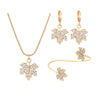 Alloy Zircon Maple Leaf Pendant Set Electroplated Women's Jewelry Necklace Earrings
