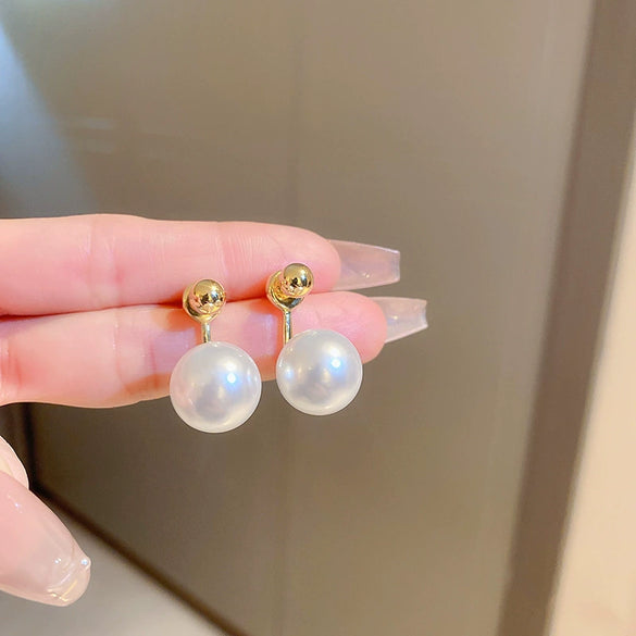 Alloy Zircon Pearl Geometric Earrings For Women Highend Minimalist Retro Style