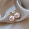 Alloy Zircon Pearl Geometric Earrings For Women Highend Minimalist Retro Style