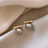 Alloy Zircon Pearl Geometric Earrings For Women Highend Minimalist Retro Style