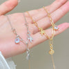 Alloy Zircon Starfish Pendant Necklace For Women Electroplated Animal Style Jewelry