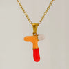 Alphabet 316L Stainless Steel Oil Drop Pendant Necklace Accessories For Women