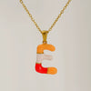 Alphabet 316L Stainless Steel Oil Drop Pendant Necklace Accessories For Women