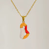Alphabet 316L Stainless Steel Oil Drop Pendant Necklace Accessories For Women