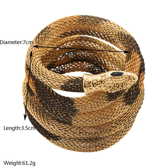 Alternative Stylish Exaggerated Punk Style Alloy Snakeshaped Animal Print Electroplated Unisex Bracelet Necklace