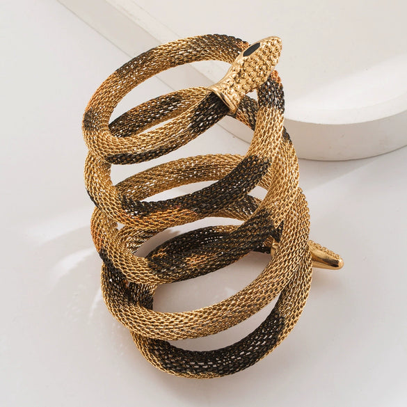Alternative Stylish Exaggerated Punk Style Alloy Snakeshaped Animal Print Electroplated Unisex Bracelet Necklace