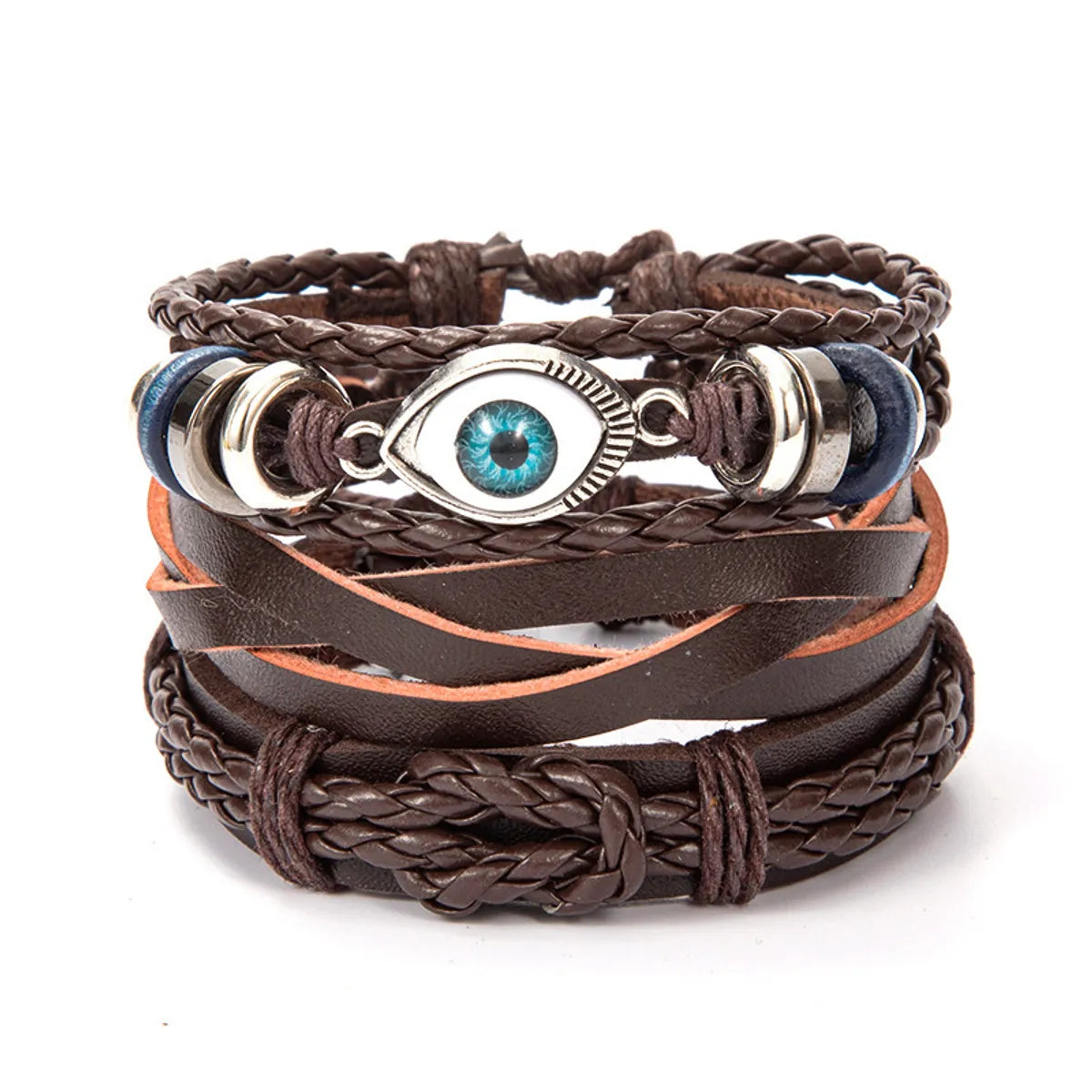 Ethnic Style Leaf Pu Leather Alloy Braid Unisex Bracelets