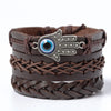 Ethnic Style Leaf Pu Leather Alloy Braid Unisex Bracelets