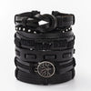 Ethnic Style Leaf Pu Leather Alloy Braid Unisex Bracelets