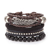 Ethnic Style Leaf Pu Leather Alloy Braid Unisex Bracelets