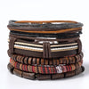 Ethnic Style Leaf Pu Leather Alloy Braid Unisex Bracelets