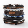 Ethnic Style Leaf Pu Leather Alloy Braid Unisex Bracelets