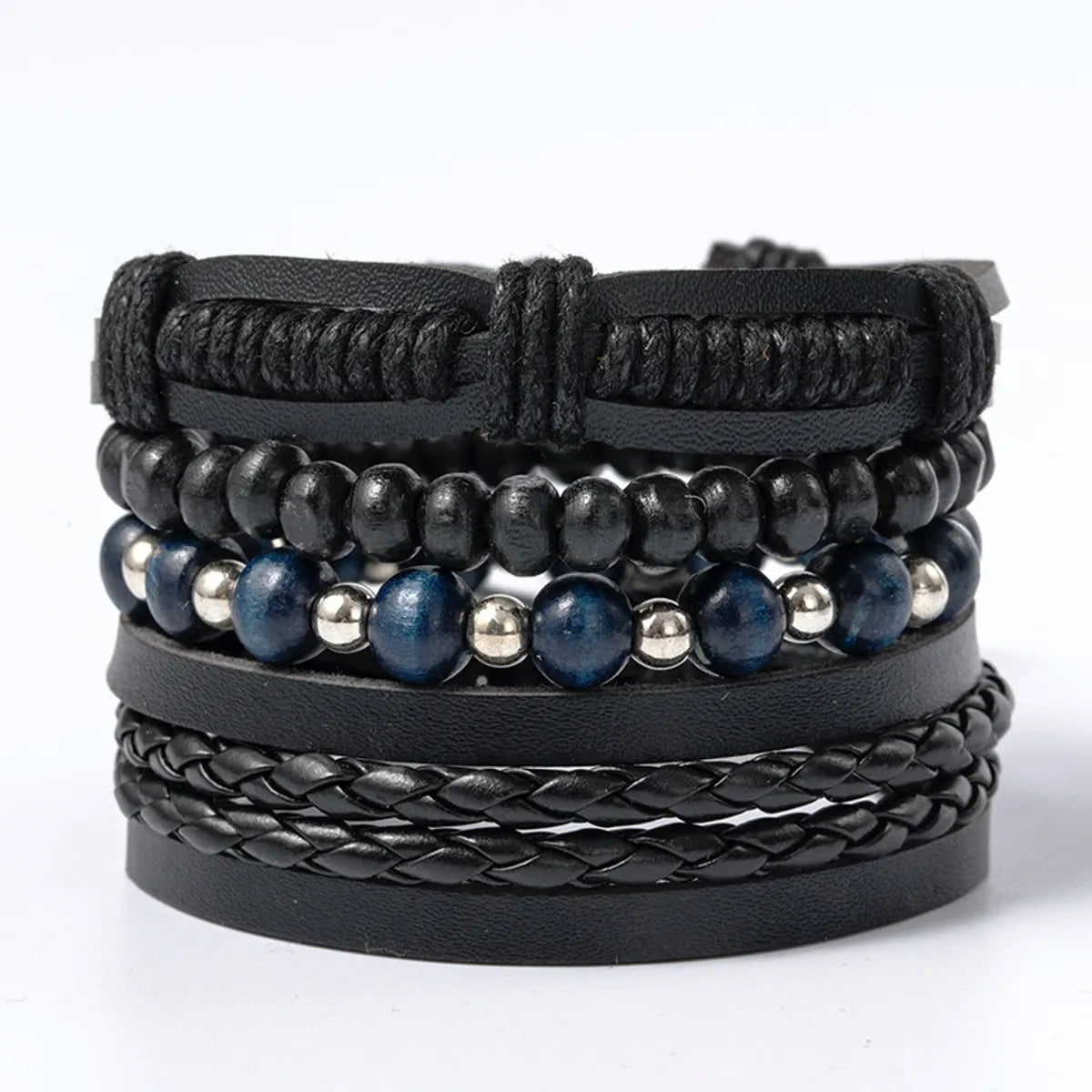 Ethnic Style Leaf Pu Leather Alloy Braid Unisex Bracelets