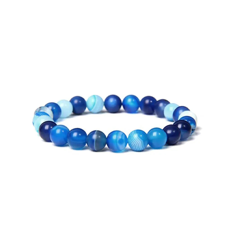 Explosions 8mm Natural Gem Bracelet For Men And Women Outdoor Yoga Elastic Bracelet Beads Agate Bracelet