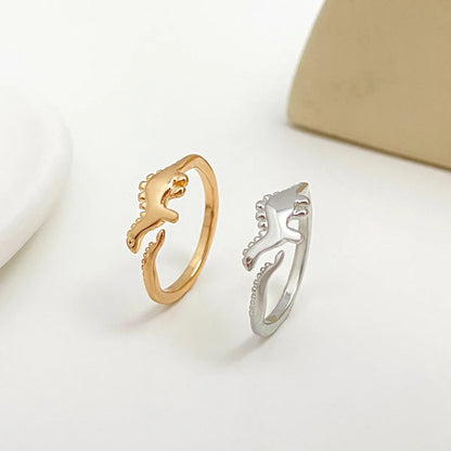 The Same Metal Dinosaur Ring Fashion Cute Opening Geometric Animal Ring