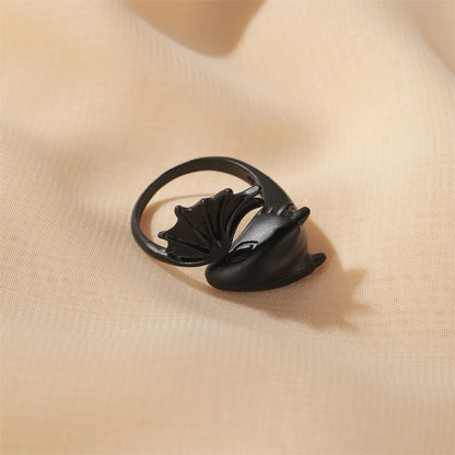 Angel Devil Ring Gothic Pterosaur Open Ring Couple Pair Ring Black Tail Ring Dark Wholesale Nihaojewelry