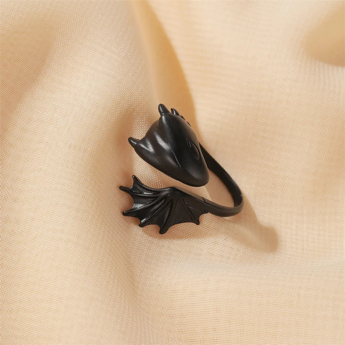 Angel Devil Ring Gothic Pterosaur Open Ring Couple Pair Ring Black Tail Ring Dark Wholesale Nihaojewelry