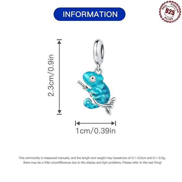 Animal Chameleon Pendant 925 Silver Accessories Dripping Oil Design