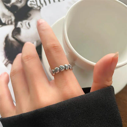 Animal Retro 925 Sterling Silver Ring Female Snake Cat Elephant Special-Interest Design Niello Jewelry Open-End Personality Ring No