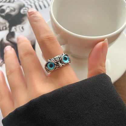 Animal Retro 925 Sterling Silver Ring Female Snake Cat Elephant Special-Interest Design Niello Jewelry Open-End Personality Ring No