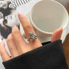 Animal Retro 925 Sterling Silver Ring Female Snake Cat Elephant Special-Interest Design Niello Jewelry Open-End Personality Ring No